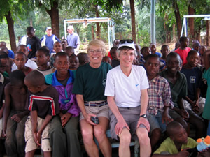 Kathy Loper and Joan Benoit Samuelson at the Amani Children's Home March 2007